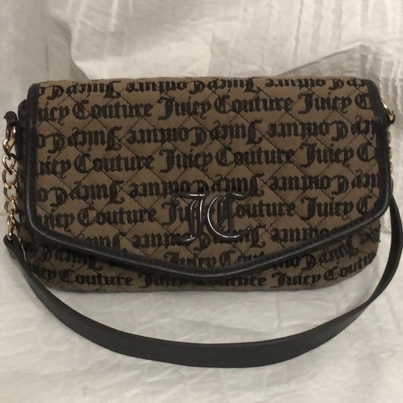 Juicy Couture Handbags - Juicy Couture Brown Monogram Crossbody Bag